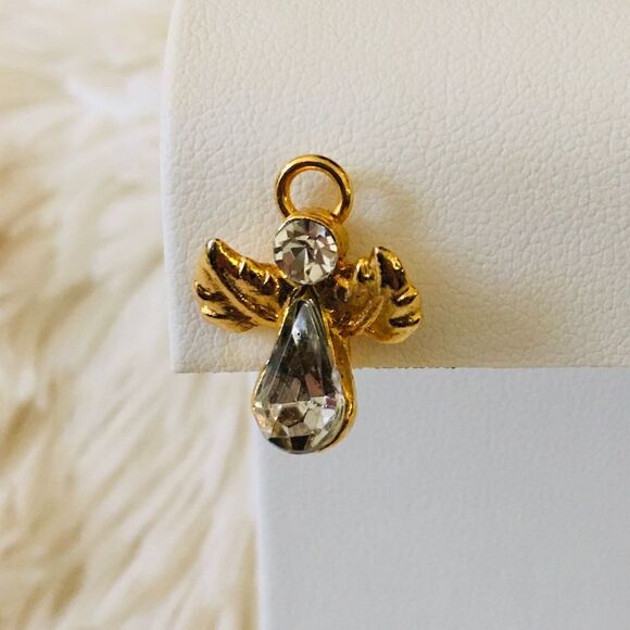 Vintage Gold & Gemstone Angel Pin - Picture 7 of 9